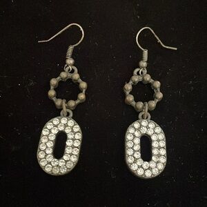 Vintage Geometric Dangle Bronze tone Rhinestone Earrings